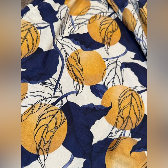 Avenue 21 Men's Printed Cotton Button-Up Shirt XL Black Yellow/navy Premium - Picture 5 of 8